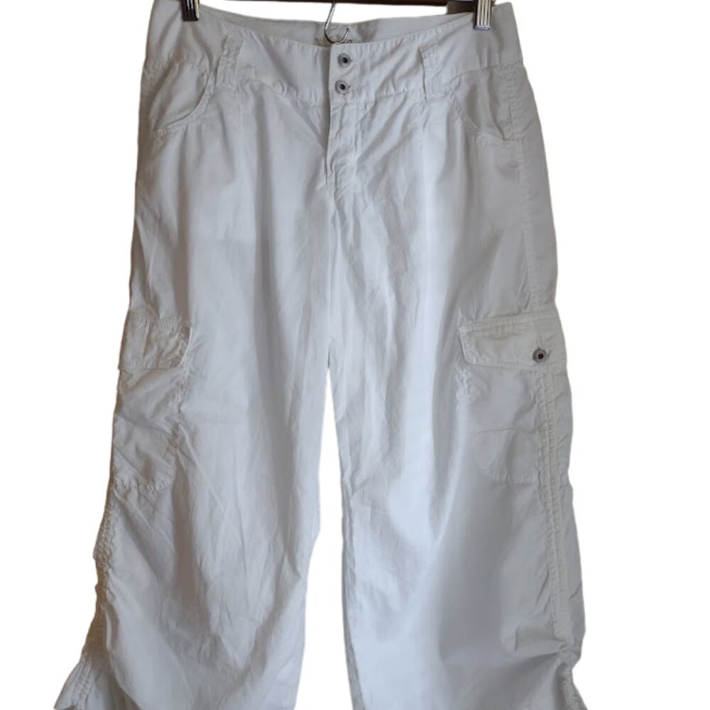 Joie California Women's White 100% Cotton Cargo Capri Cropped Pants Size 4